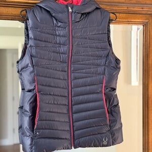 Spyder Women's Navy and Red Puffer Vest